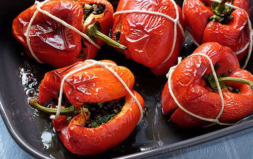 Zapékaná červená paprika s čočkou v dárkovém balení